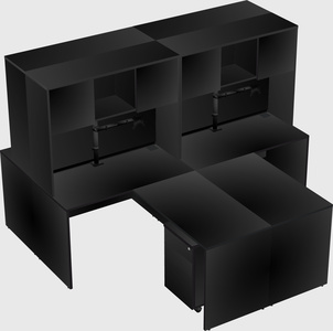 Quad l-shaped office desks
