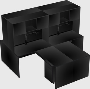 Quad l-shaped office desks