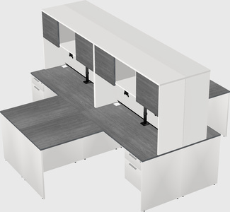 Quad l-shaped office desks