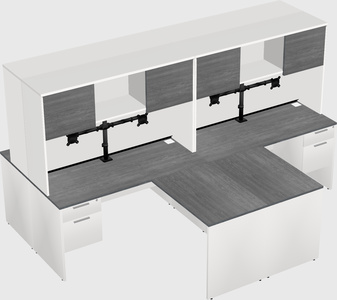 Quad l-shaped office desks