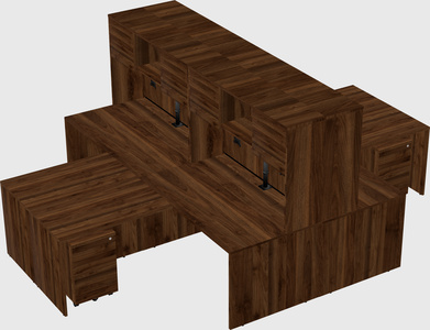 Quad l-shaped office desks