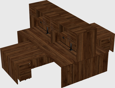 Quad l-shaped office desks