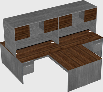 Quad l-shaped office desks