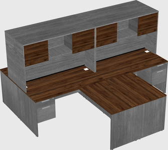 Quad l-shaped office desks