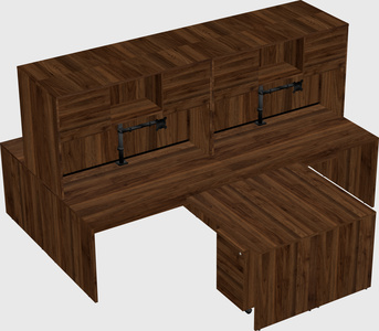 Quad l-shaped office desks