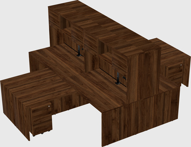 Quad l-shaped office desks