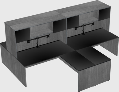 Quad l-shaped office desks