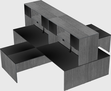 Quad l-shaped office desks