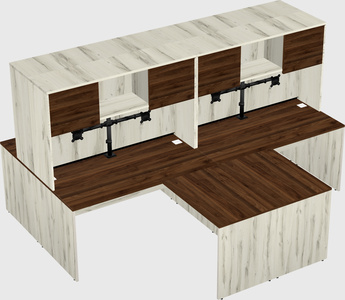 Quad l-shaped office desks