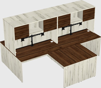Quad l-shaped office desks