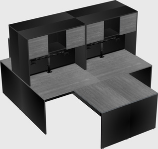 Quad l-shaped office desks