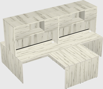 Quad l-shaped office desks
