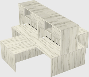Quad l-shaped office desks