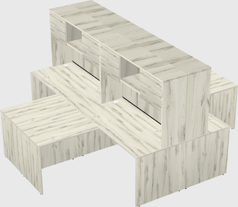 Quad l-shaped office desks