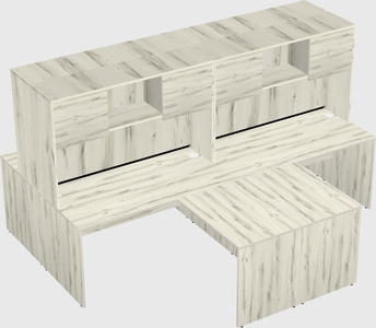 Quad l-shaped office desks