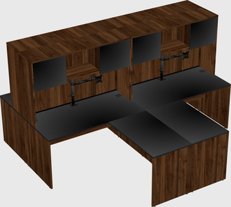 Quad l-shaped office desks