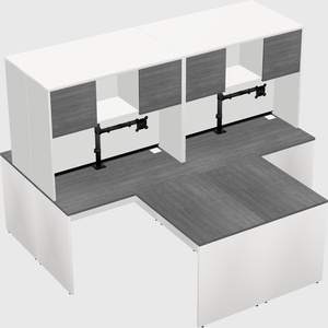 Quad l-shaped office desks