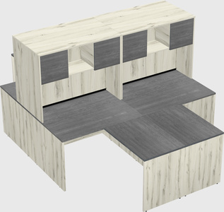 Quad l-shaped office desks