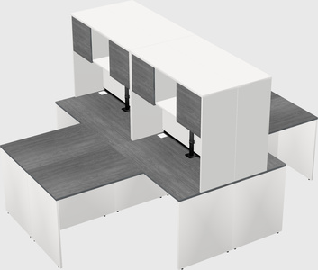 Quad l-shaped office desks