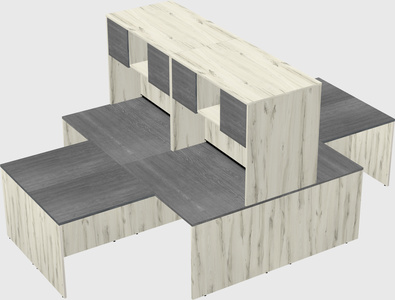 Quad l-shaped office desks