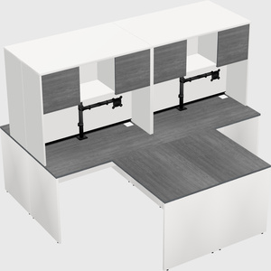 Quad l-shaped office desks