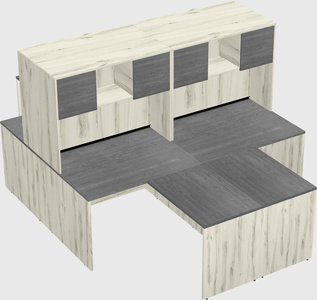 Quad l-shaped office desks