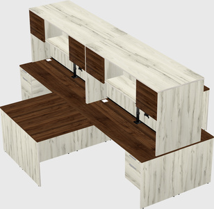 Quad l-shaped office desks
