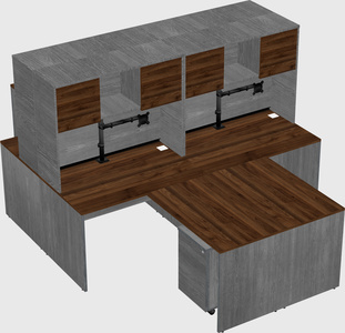 Quad l-shaped office desks