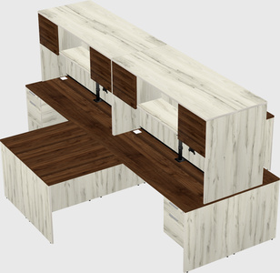Quad l-shaped office desks