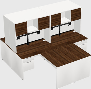 Quad l-shaped office desks