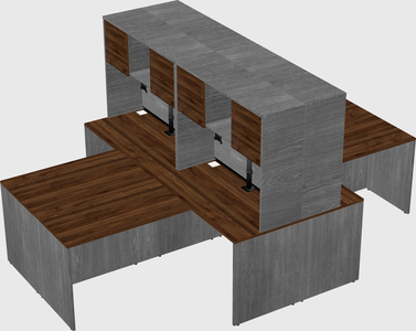 Quad l-shaped office desks
