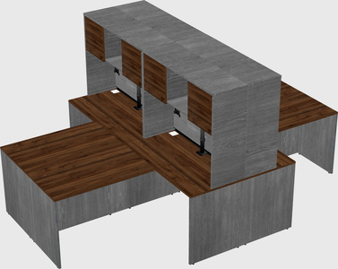 Quad l-shaped office desks