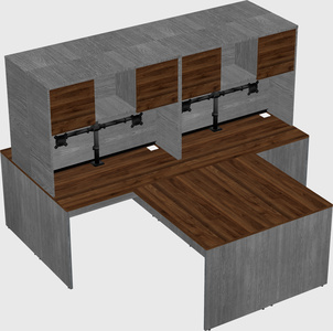 Quad l-shaped office desks