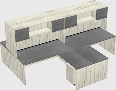 Quad l-shaped office desks