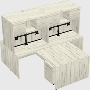 Quad l-shaped office desks