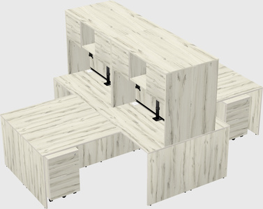 Quad l-shaped office desks