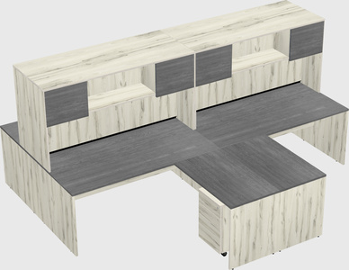 Quad l-shaped office desks
