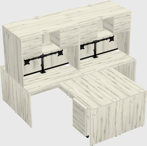 Quad l-shaped office desks