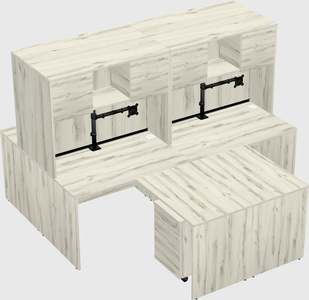 Quad l-shaped office desks