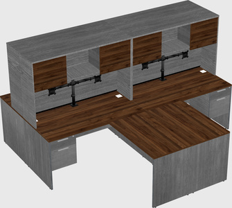 Quad l-shaped office desks