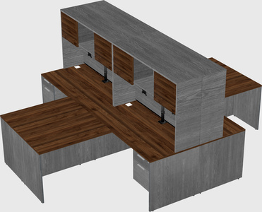 Quad l-shaped office desks