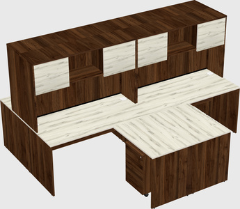 Quad l-shaped office desks