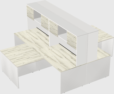 Quad l-shaped office desks