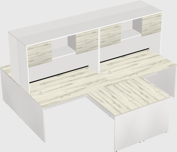 Quad l-shaped office desks