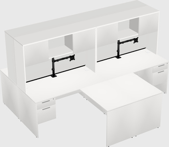 Quad l-shaped office desks