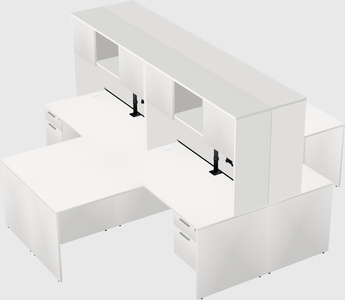 Quad l-shaped office desks
