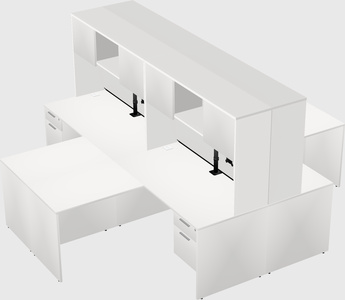Quad l-shaped office desks