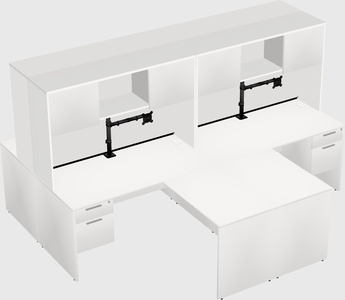 Quad l-shaped office desks