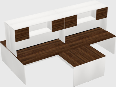 Quad l-shaped office desks