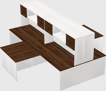 Quad l-shaped office desks